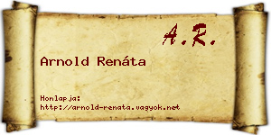Arnold Renáta névjegykártya